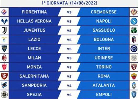 Varato il calendario della Serie A 2022/2023